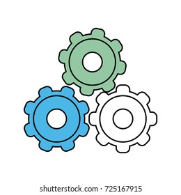 three gears different colors icon image 