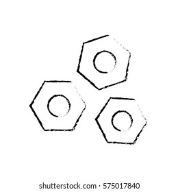 three gears icon image sketch line vector illustration design 