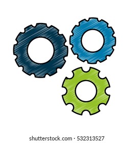 three gears icon image vector illustration design 