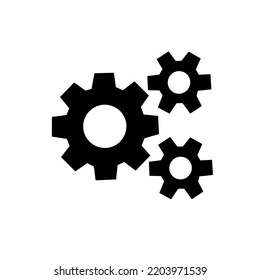 Three Gears Icon On A White Background