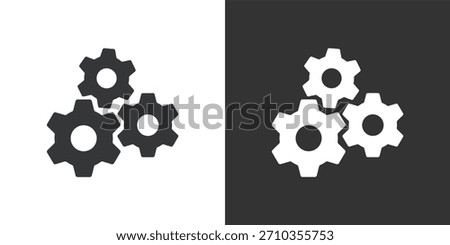 Three Gears icon. Solid glyph series icon