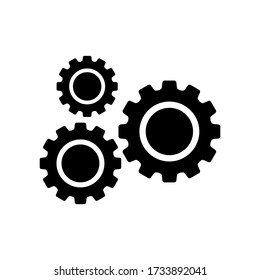 three gears icon vector symbol on white background.