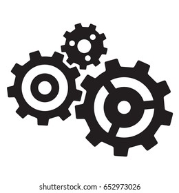 Three gears isolated on white background
