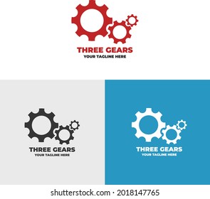Three gears logo design concept for company