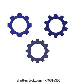 Three gears on white background