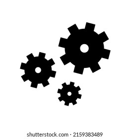 Three gears vector symbol on white background. Linear vector icon for apps and websites