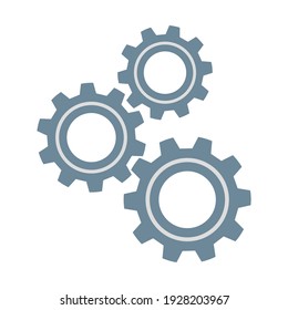 Three gears wheel with flat design style vector illustration