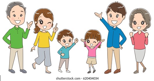 Three generation family having fun