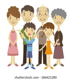 Three generation family /vector illustration