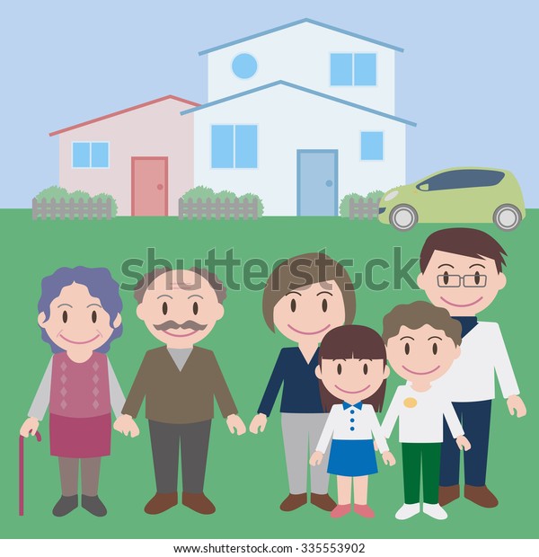 three generation\
family, vector\
illustration
