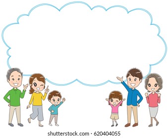Drei Generationen Familie mit Ballon
