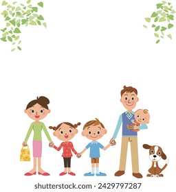 Three generations of family holding hands