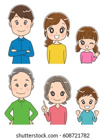 Icono de la familia de tres generaciones