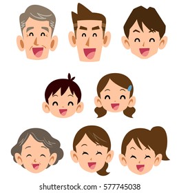 Three generations family smile icon
