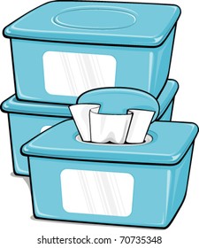 Three Generic Boxes of Wipes