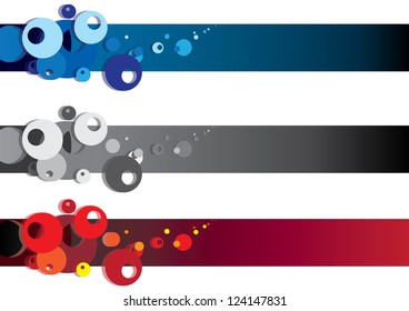 three geometric abstract vector banner