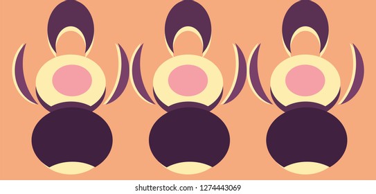 three geometric lady