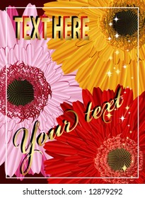 Three Gerberas VECTOR (See Jpeg  Also In My Portfolio)