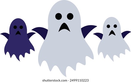 Three ghostly ghouls vector illustration