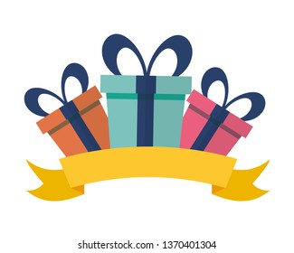 three gift boxes
