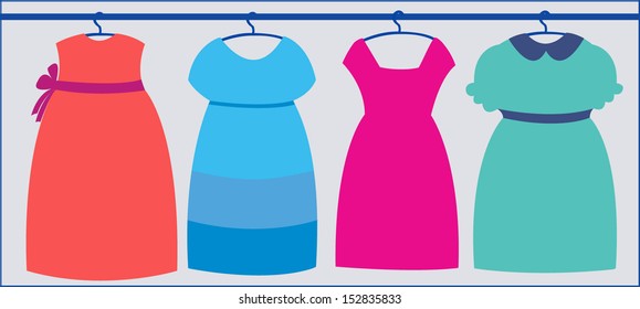 three girl dress in wardrobe 