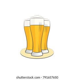 Three glasses of beer