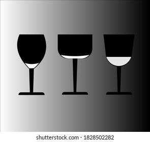 Three glasses of drinking water