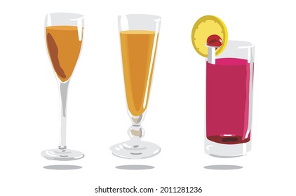 tres gafas de juego de iconos de jugo ilustración