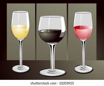 Three glasses of wine