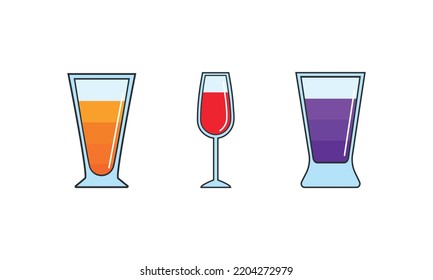 Three glasses for wine and drinks.