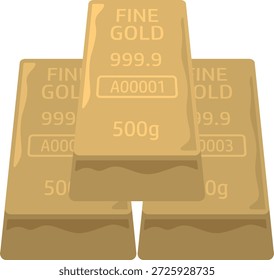 Três brilho de ouro empilhado