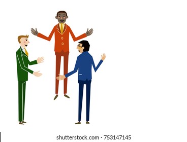Three global businessmen.Image of work.
Business scene.