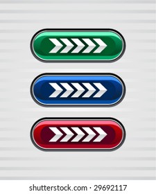 Three glossy buttons in various colors.
