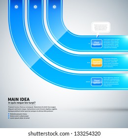 Three glossy curved lines running from corner to corner. It's useful for infographics and advertising.