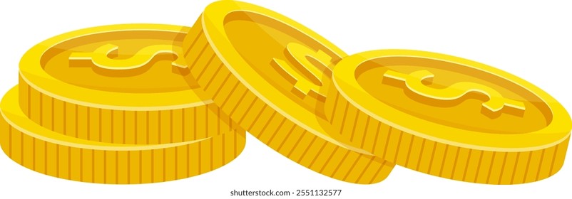 Tres monedas de oro apiladas una encima de la otra con la moneda superior leyendo 4.00