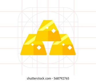 Three Gold Ingots Icon