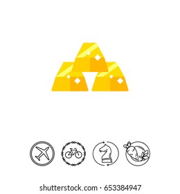Three Gold Ingots Icon