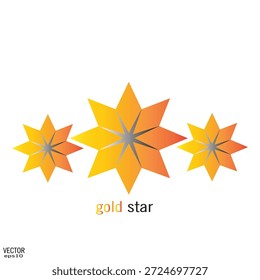 Ilustración vectorial de icono de tres estrellas de oro