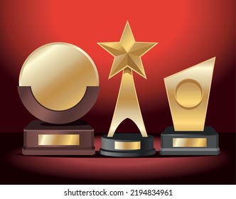 three golden awards style icons