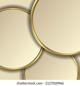 three golden banners - vector illustration