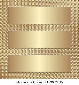 three golden banners - vector illustration