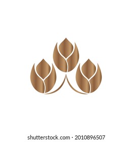 drei goldene Blumen, Vektorsymbol