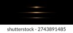 Three golden horizontal lens flares creating a beam effect on a black background