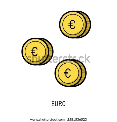 Three golden Philippine Peso coins illustration perfect for financial websites or presentations. Use for your next project