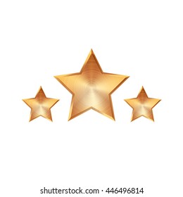 Three Golden Quality Stars Vector Rating Stock Vector (Royalty Free ...