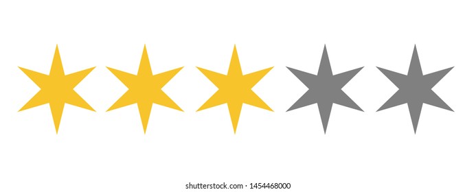 Three Golden Star Rating icon showing best quality – vector illustration