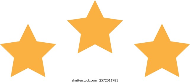 Three golden stars. isolated on white background. Vector isolated. eps10.