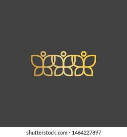 Three gradient minimal butterfly icon, beauty salon, studio, spa logo, plastic surgery sign. Vector illustration isolated