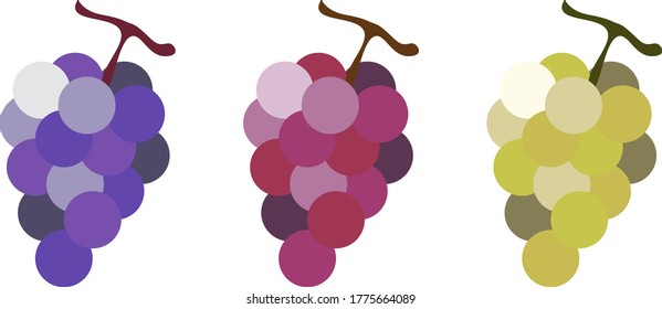 Three grapes. They are eaten in fall.