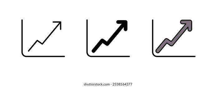 Tres gráficos con flechas apuntando hacia arriba, cada uno representando una tendencia de crecimiento